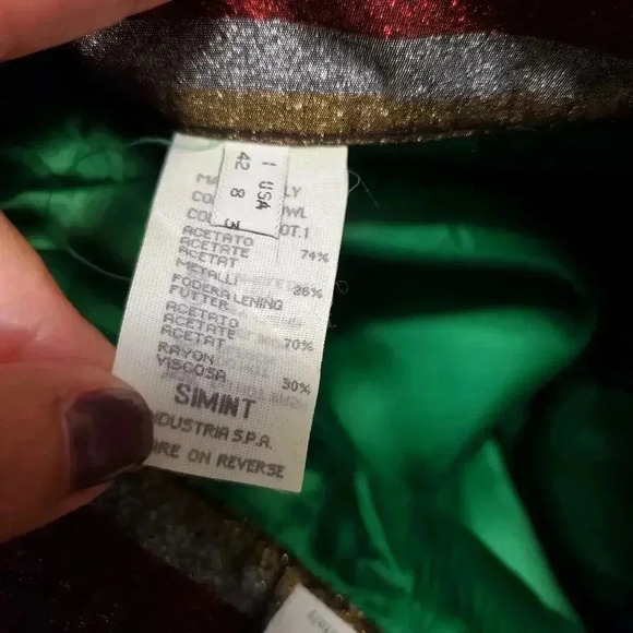 Moschino Rainbow Metallic Striped Mini Skirt M - Picture 9 of 10